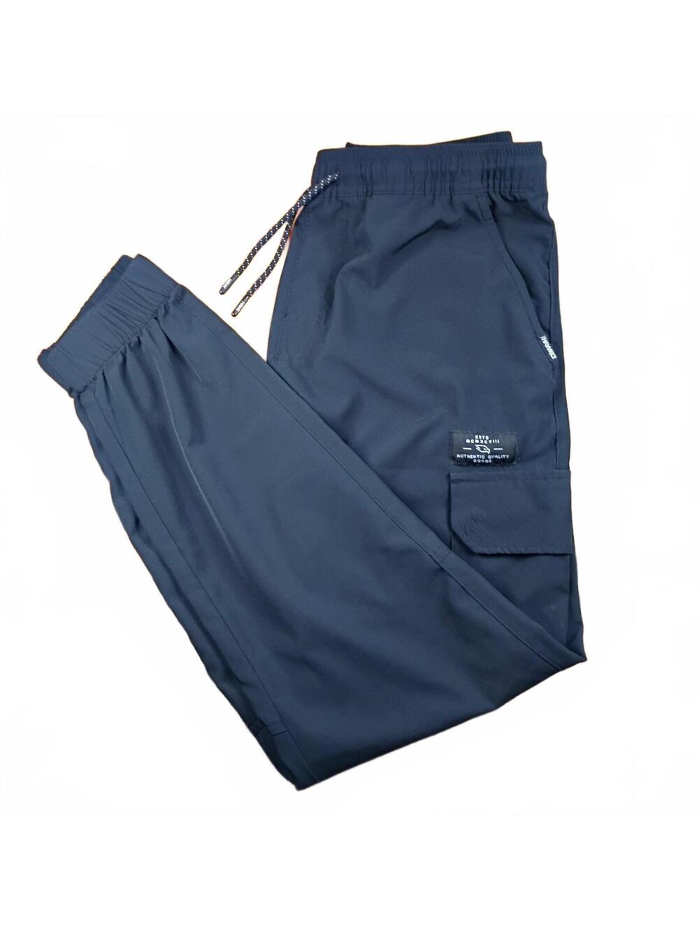 Tony Hawk Men's Navy Blue Cargo Jogger Pants / Elastic Waistband and Drawstring